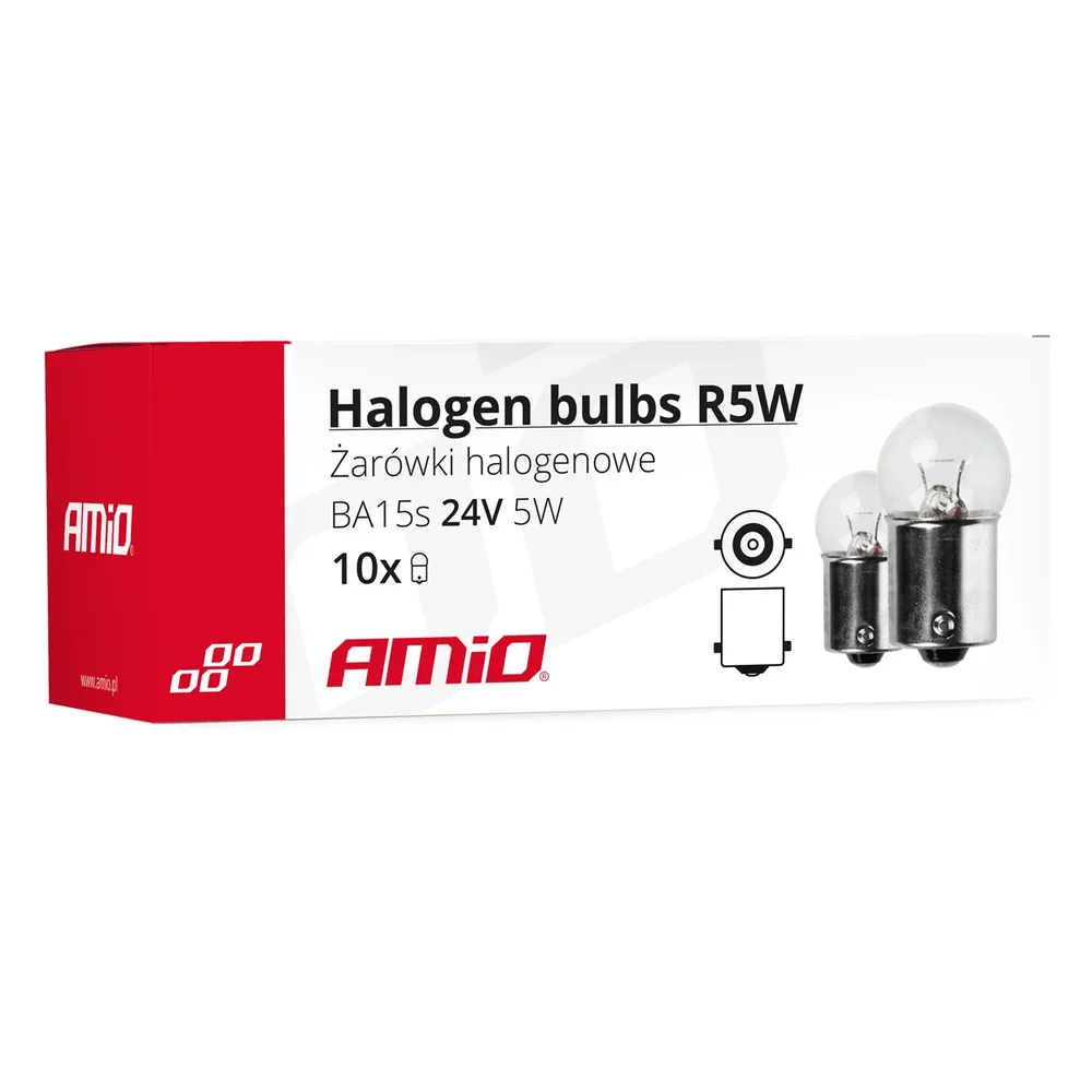 ZAROWKI 24V R5W BA15S 10SZT. AMIO 01003 - Obrázek 3