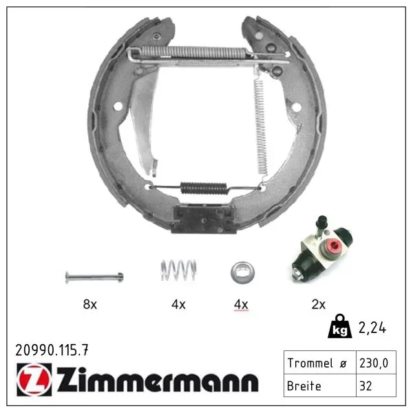Sada brzdových čelistí ZIMMERMANN 20990.115.7