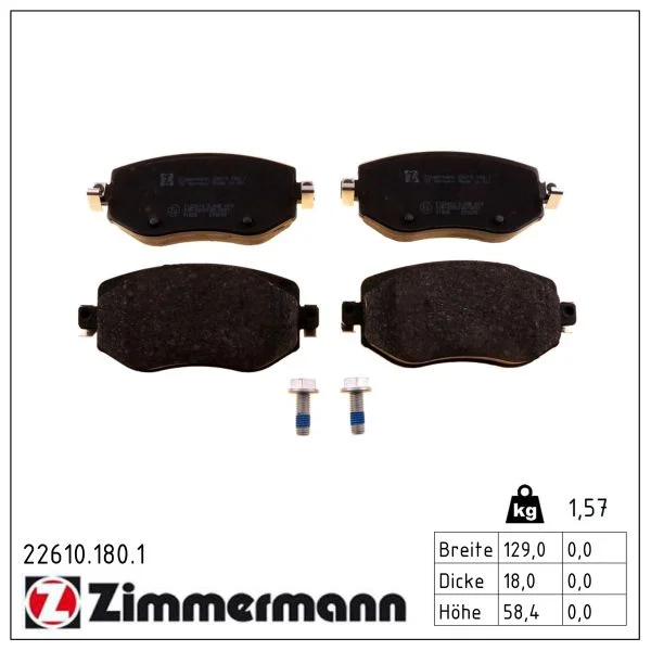 Sada brzdových destiček, kotoučová brzda ZIMMERMANN 22610.180.1