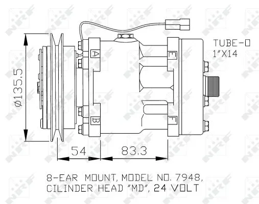 Kompresor, klimatizace NRF 32074 – OE 98462948