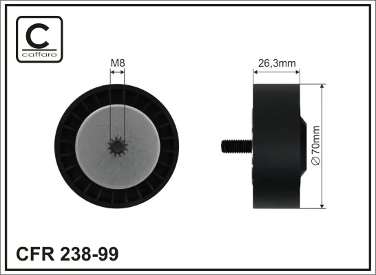 Vratna/vodici kladka, klinovy zebrovy remen CAFFARO 238-99