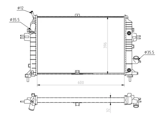 CHLADIČ ZAFIRA 1.9CDTI 05- /AUTOMAT/ HART 637148 – OE 13171432