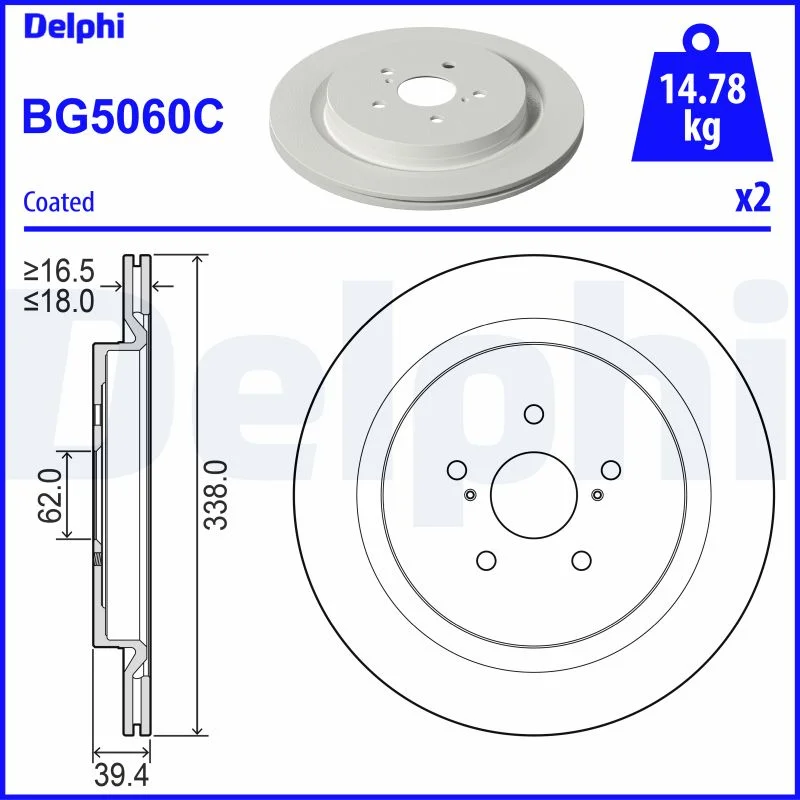Brzdový kotouč DELPHI BG5060C