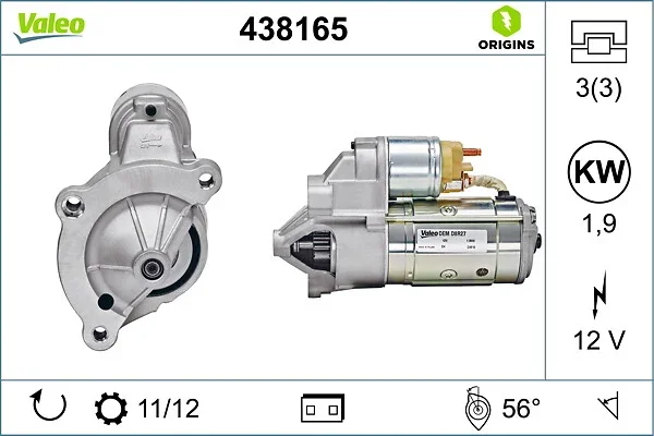 Startér VALEO 438165 Startér VALEO 438165