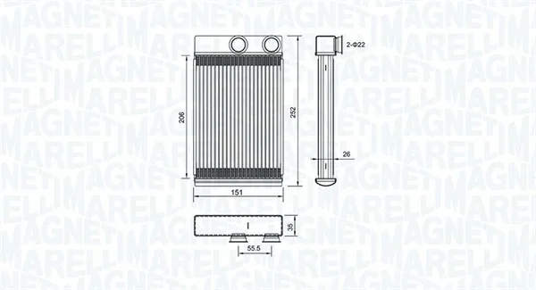 Výměník tepla, vnitřní vytápění MAGNETI MARELLI 350218478000