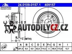 AT 409157 P/L brzdový kotouč ATE