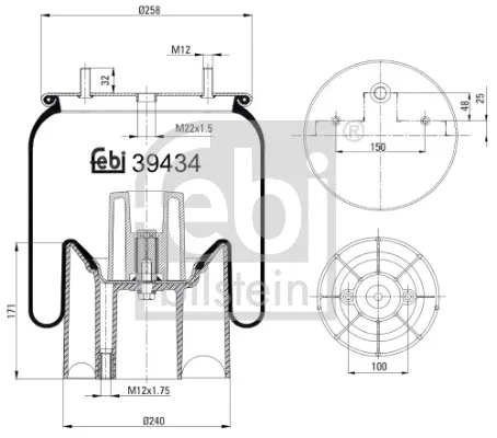 Mech, pneumaticke odpruzeni FEBI BILSTEIN 39434