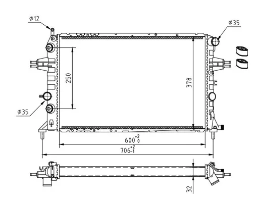 CHLADIČ ASTRA G 2.0DTI 00-04 HART 620274