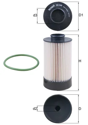 Palivový filtr MAHLE KX340D