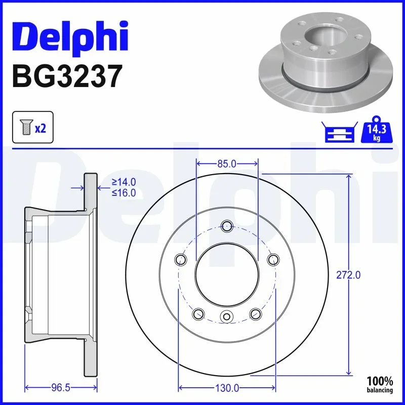 Brzdový kotouč DELPHI BG3237