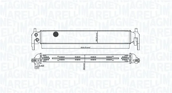 Chladič, chlazení motoru MAGNETI MARELLI 350213166800 Chladič, chlazení motoru MAGNETI MARELLI 350213166800