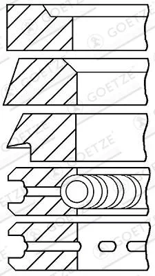 Sada pístních kroužků GOETZE ENGINE 08-314600-00 Sada pístních kroužků GOETZE ENGINE 08-314600-00