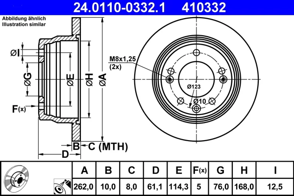 Brzdový kotouč ATE 24.0110-0332.1