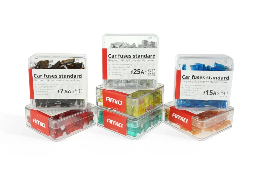 Autopojistky standatrní pouzdro 50ks 15A AMIO 01335 - Obrázek 2