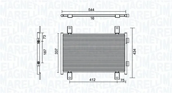 Kondenzátor, klimatizace MAGNETI MARELLI 350203895000