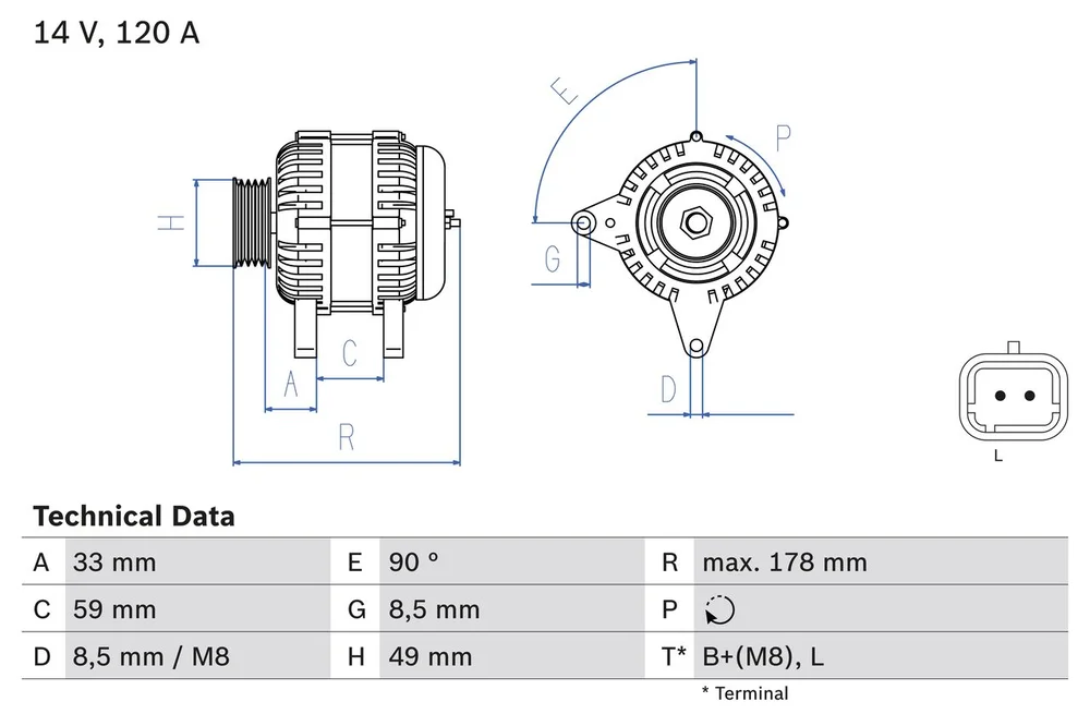 BO 0986045241 Alternátor BOSCH-výměnný díl