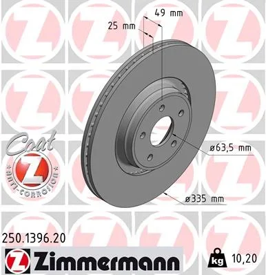 Brzdový kotouč ZIMMERMANN 250.1396.20