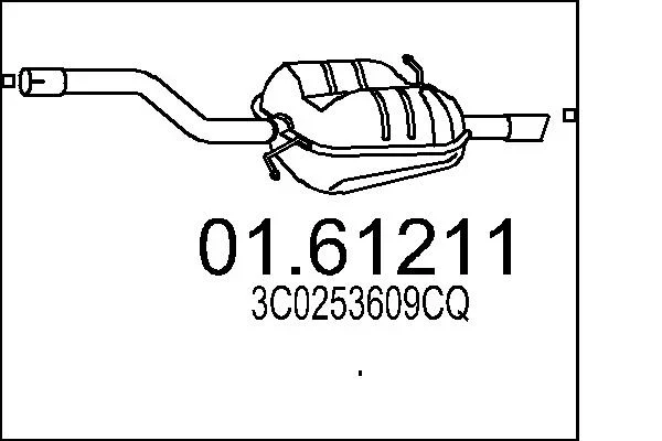 Zadni tlumic vyfuku MTS 01.61211 – OE 3C0253609CQ