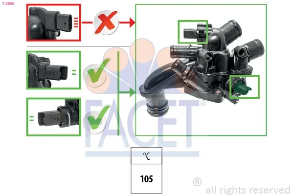 Termostat, chladivo FACET 7.8866 Termostat, chladivo FACET 7.8866