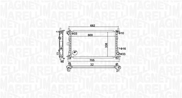Chladič, chlazení motoru MAGNETI MARELLI 350213159900 Chladič, chlazení motoru MAGNETI MARELLI 350213159900