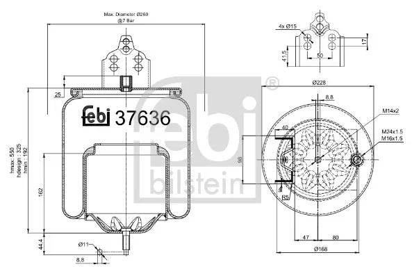 Mech, pneumaticke odpruzeni FEBI BILSTEIN 37636 Mech, pneumaticke odpruzeni FEBI BILSTEIN 37636
