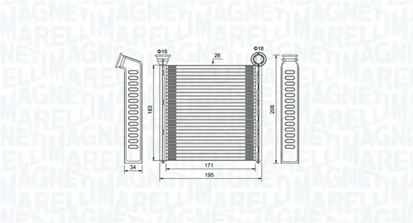 Výměník tepla, vnitřní vytápění MAGNETI MARELLI 350218448000