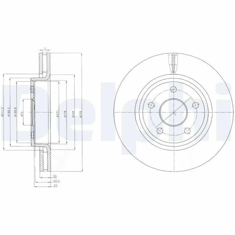 Brzdový kotouč DELPHI BG9058 – OE 52089269AB