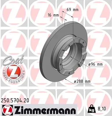 Brzdový kotouč ZIMMERMANN 250.5704.20