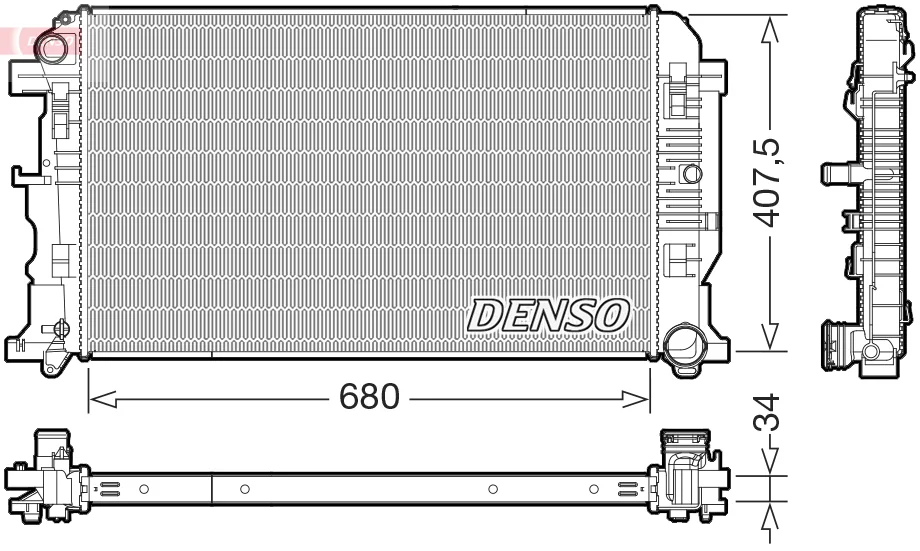 Chladič, chlazení motoru DENSO DRM32053 Chladič, chlazení motoru DENSO DRM32053