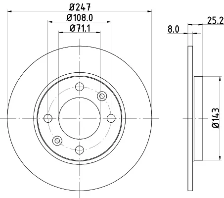 Brzdový kotouč HELLA 8DD355102-511