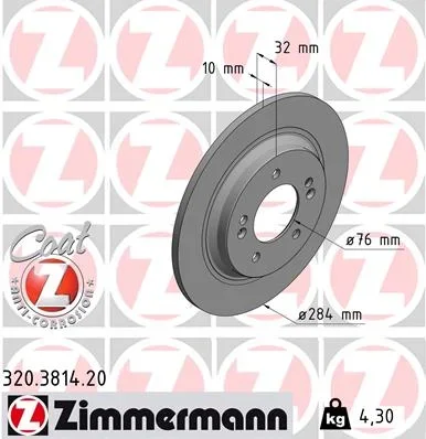 Brzdový kotouč ZIMMERMANN 320.3814.20