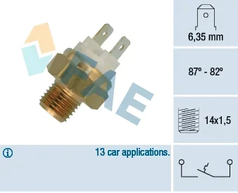 Teplotní spínač, větrák chladiče FAE 36050 – OE 3286641-0 Teplotní spínač, větrák chladiče FAE 36050 – OE 3286641-0