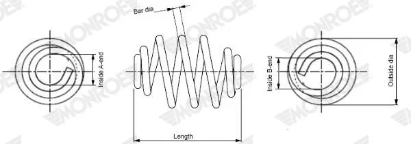 Pruzina podvozku MONROE SN3619 – OE 33533413080