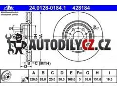 AT 428184 P/L brzdový kotouč ATE