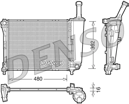 Chladič, chlazení motoru DENSO DRM09088