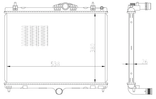 Chladič, chlazení motoru NRF 550027 – OE 9801253980