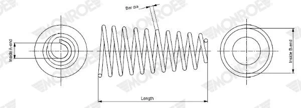 Pruzina podvozku MONROE SP3533 – OE 553302E600