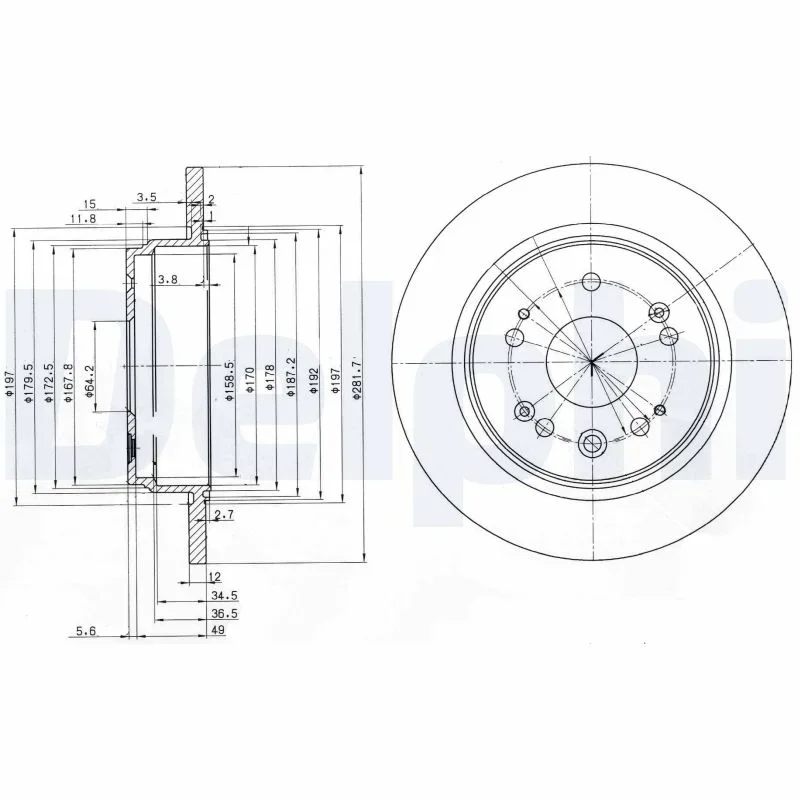 Brzdový kotouč DELPHI BG3797