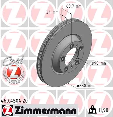 Brzdový kotouč ZIMMERMANN 460.4504.20