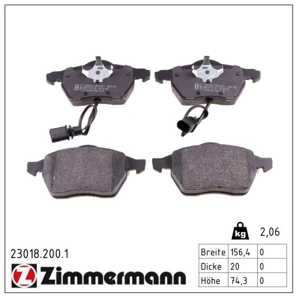 Sada brzdových destiček, kotoučová brzda ZIMMERMANN 23018.200.1