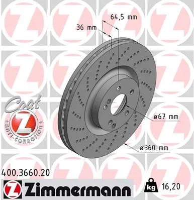 Brzdový kotouč ZIMMERMANN 400.3660.20