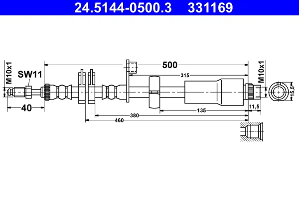 Brzdová hadice ATE 24.5144-0500.3 – OE 4806J6 Brzdová hadice ATE 24.5144-0500.3 – OE 4806J6
