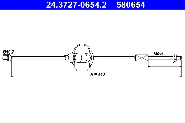 Tazne lanko, parkovaci brzda ATE 24.3727-0654.2 – OE 1228027