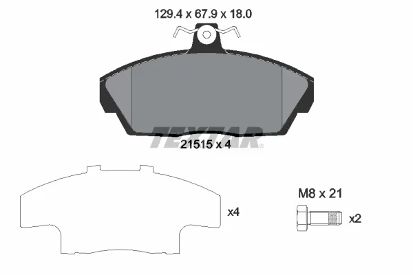 Sada brzdových destiček, kotoučová brzda TEXTAR 2151504