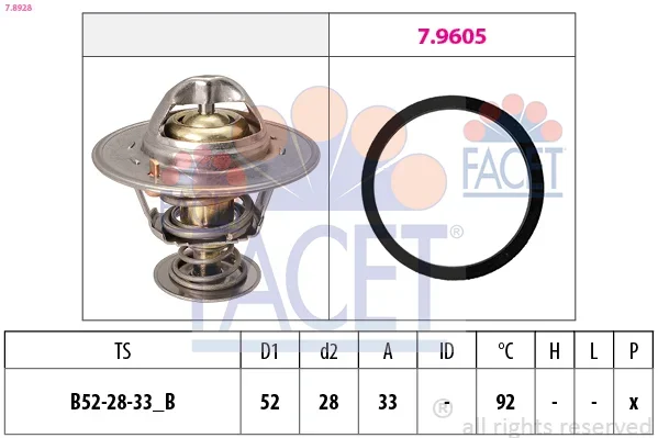 Termostat, chladivo FACET 7.8928 Termostat, chladivo FACET 7.8928