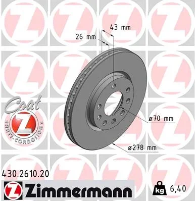 Brzdový kotouč ZIMMERMANN 430.2610.20