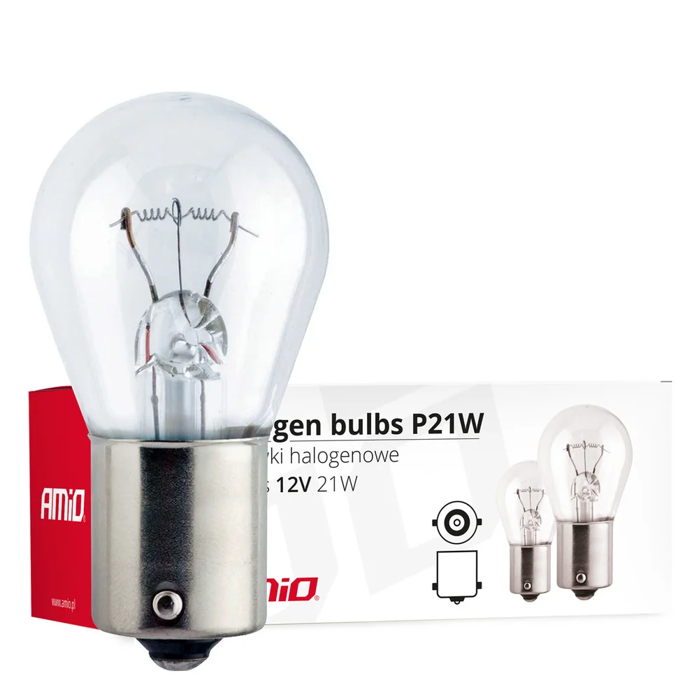 Halogenová žárovka P21W BA15s 12V 21W AMIO 01491