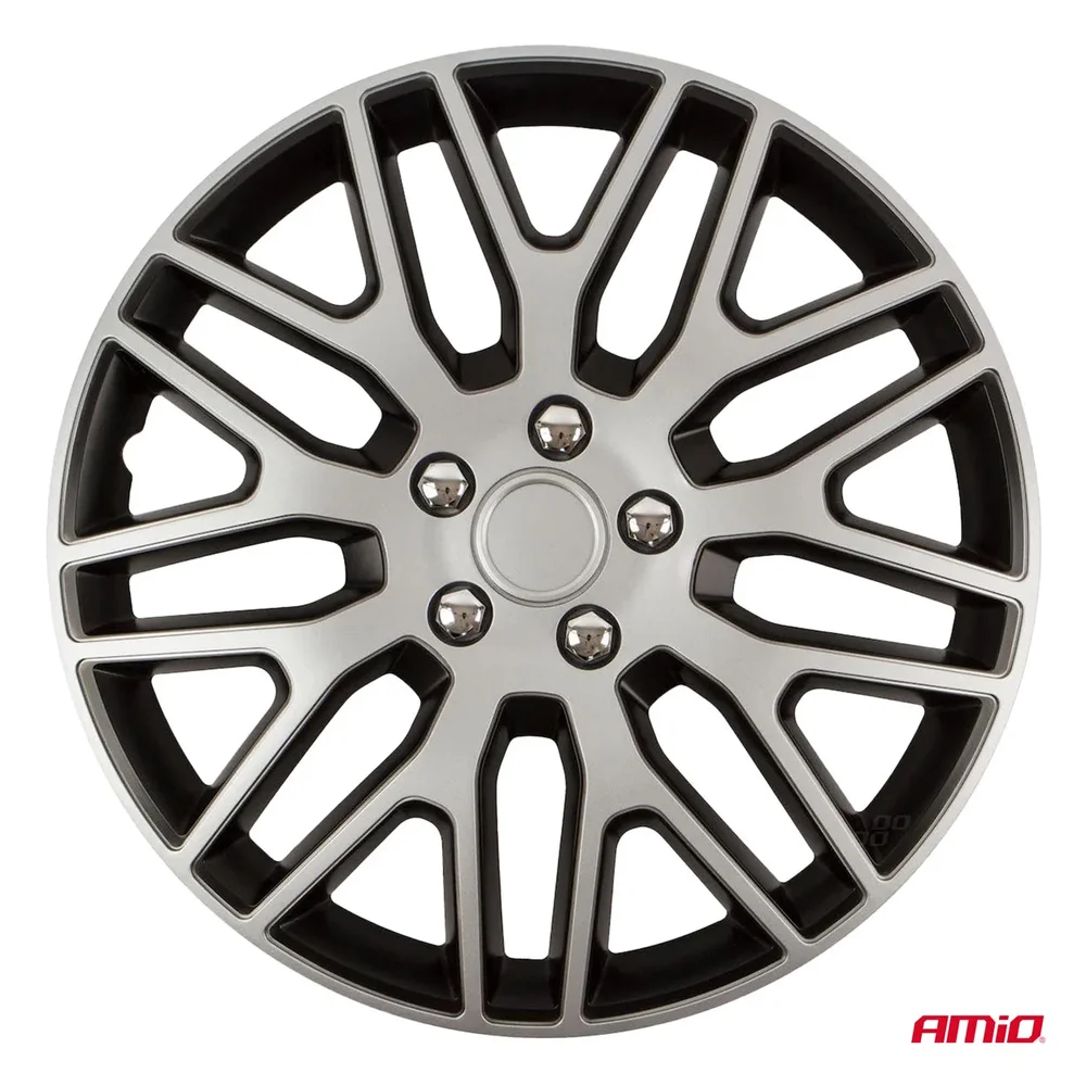 Poklice Dakar 15” černo-stříbrná sada 4ks COLOR BOX Versaco 8507 - Obrázek 2