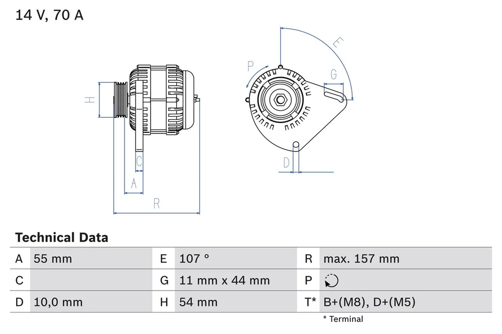 BO 0986080490 Alternátor BOSCH-výměnný díl