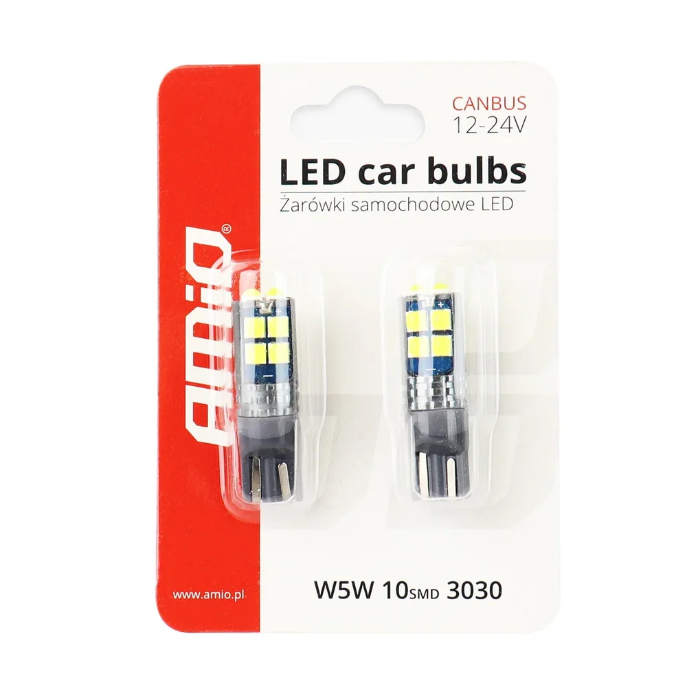 LED CANBUS 10SMD 3030 T10 W5W White 12V/24V AMIO 02447 - Obrázek 5